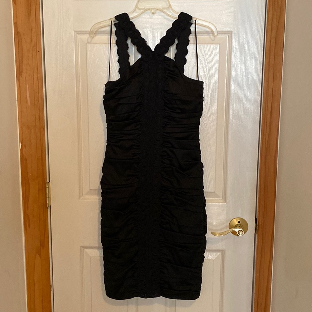 Jax Ladies Black Ruched Cocktail Dress - Size 6